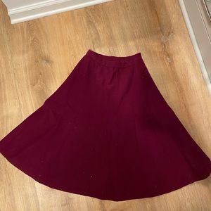 Vintage gorgeous deep plum wool 1/2 or 3/4 circle skirt. Size 4